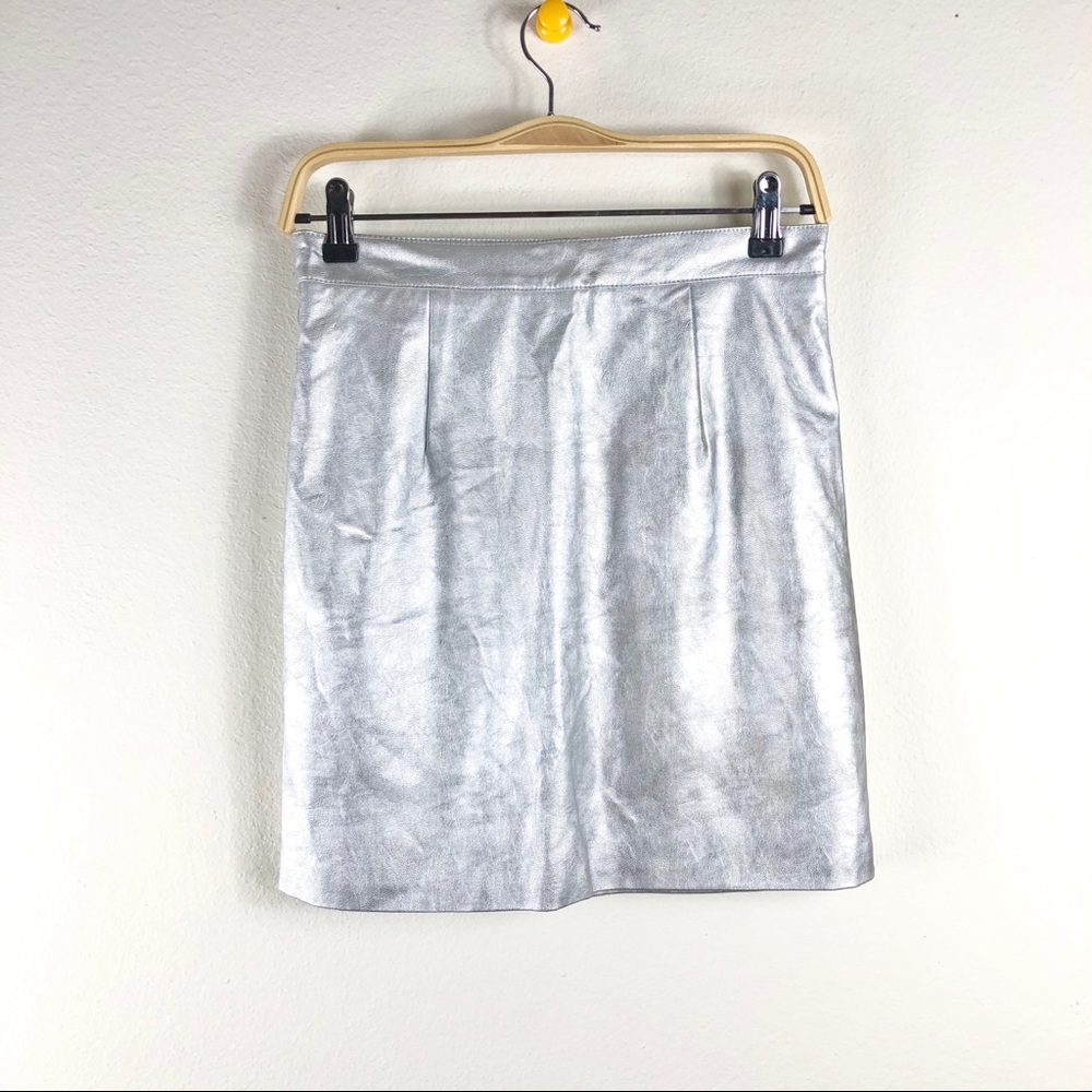 Bardot Size 6 Metallic Silver Valencia Skirt